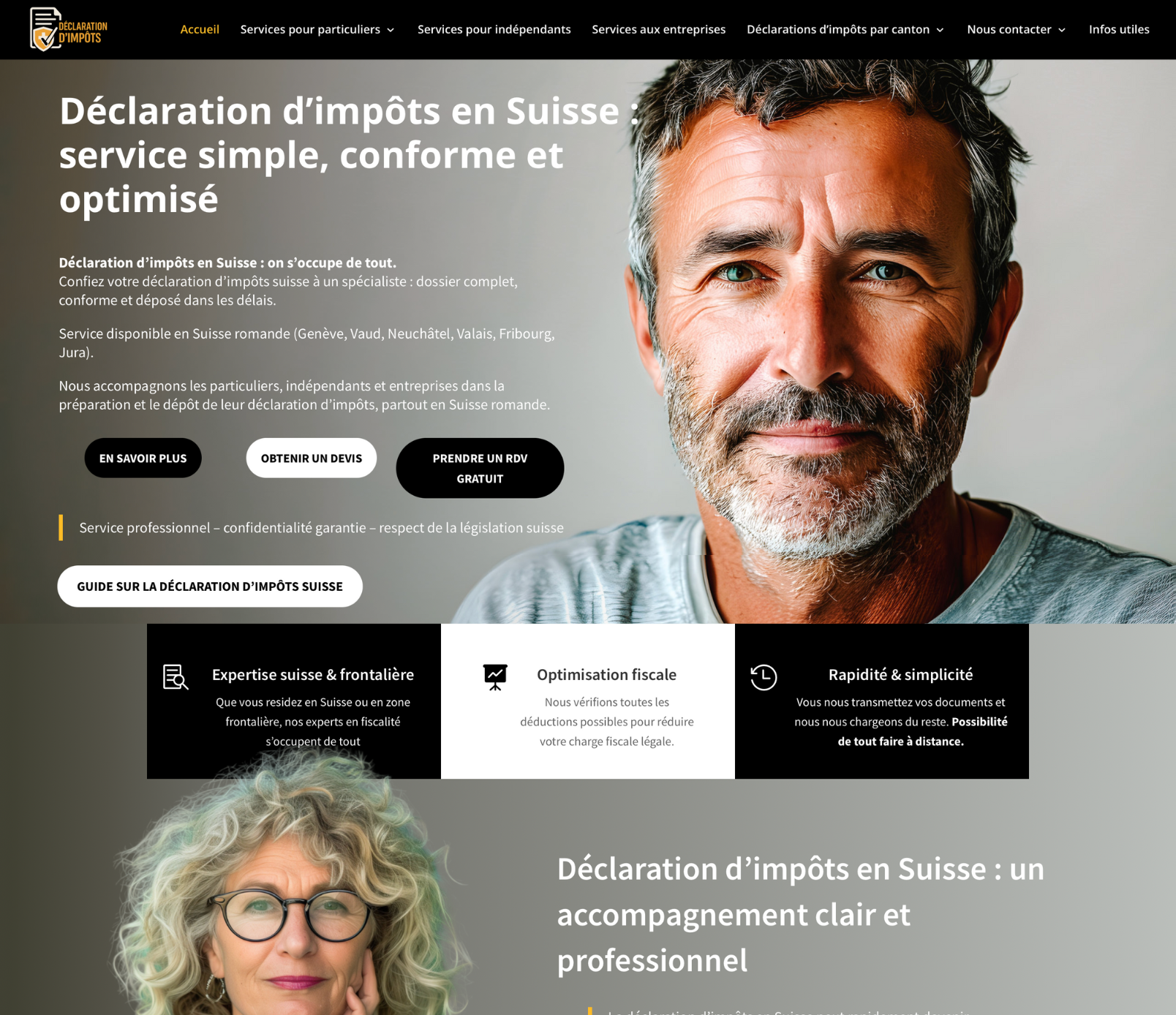 Conseiller fiscal faisant une déclaration d'impôts à Genève